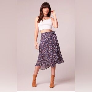 NWT Band of the Free Gypsy Cowgirl Purple Ditsy Floral Wrap Skirt Size XS